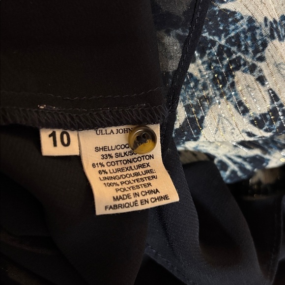 Ulla Johnson‎ Amalia Dress Indigo Batik Print High Low Midi Dress Ruffle Size 10 - Picture 9 of 16